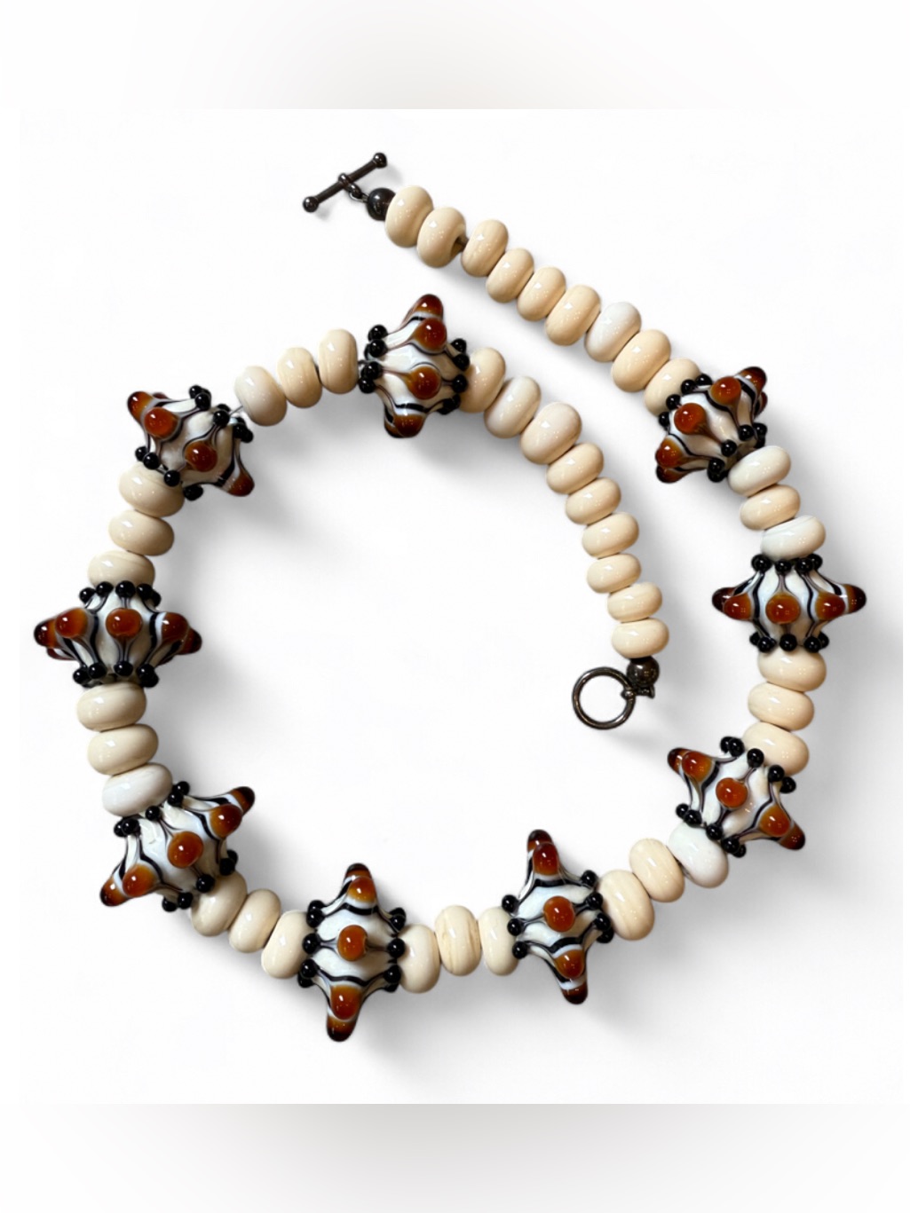 Gorgeous Handmade Murrini Glass Beaded Necklace By Nancy Pilgrim One Of A Kind